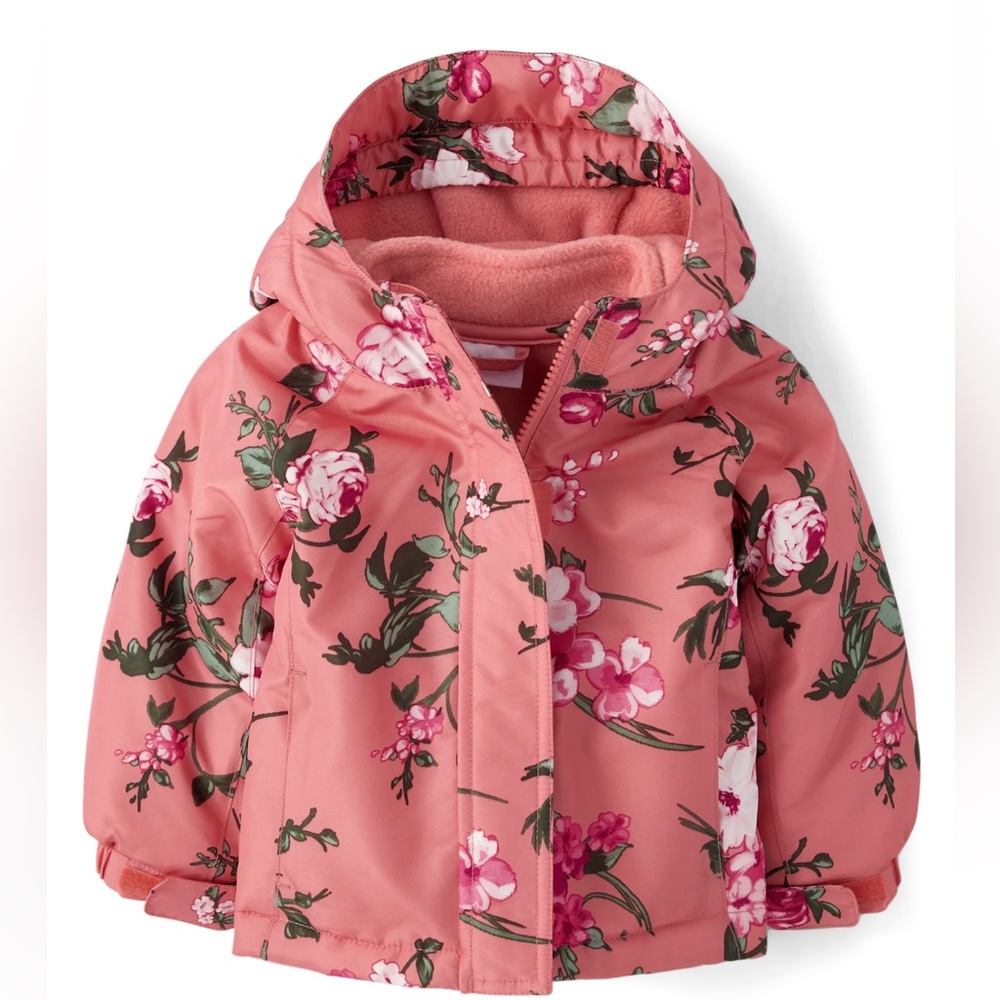 The Childrens Place 3 in 1 Floral Pink Kids Jacket